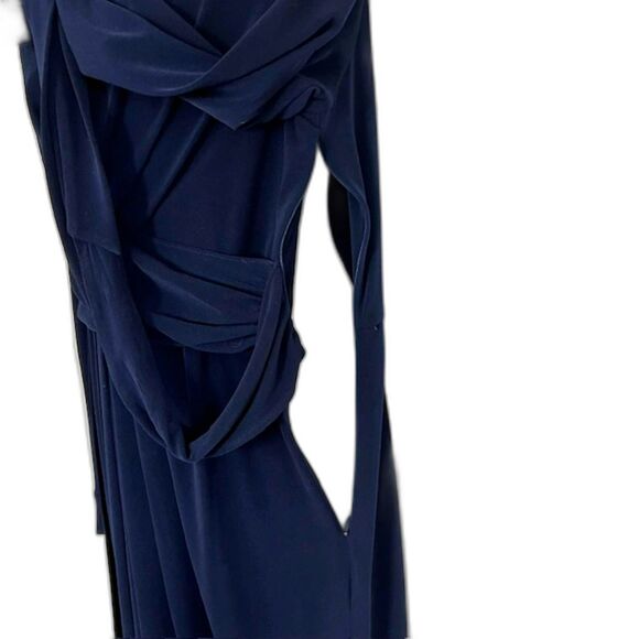 VINCE CAMUTO NAVY BLUE WRAP & TIE STYLE KNIT DRESS SIZE 10 LONG SLEEVES - Picture 10 of 12